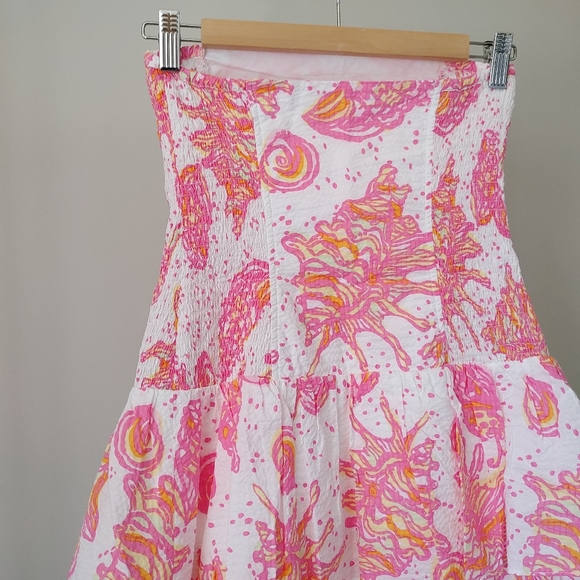 Lilly Pulitzer Conch Strapless Tiered Dress Small - Picture 12 of 16